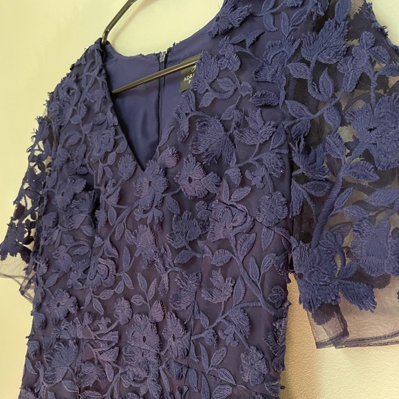 Adrianna Papell Dress, formal blue floral appliqué short dress, NWOT, size 2 - Picture 16 of 16